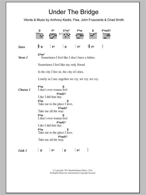 under the bridge lyrics deutsch.